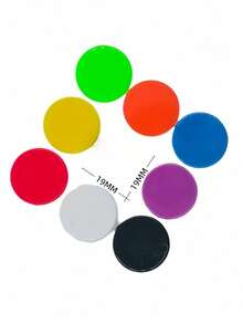 50/100/200/500/1000Pcs 19mm Luxury Colorful Solid Color Round Discs, Flat Circular Thin Shape, Smooth Surface Without Burrs, Uniform Thickness, Rounded Edges With Polished Details, Theme Party, Counting Chips, Board Game Bingo Scoring Tokens - Multicolor - View 5
