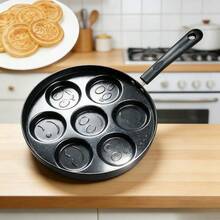 Pacilack 7-Hole Frying Pan - Egg & Pancake Skillet - Non-Stick Cookware - Flat-Bottomed Pan Ideal For Frying Eggs And Burgers - Breakfast Tool - Suitable For Home, Outdoor, And RV Use - View 8
