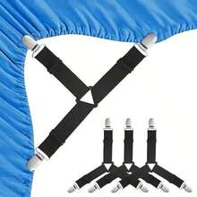 4/8 Pcs Adjustable Bed Sheet Fixer Duvet Cover Clips, Metal Anti-Slip Fastener For Sofa Cover Tablecloth Tent, Durable Easy Install Bed Sheet Holder, Home Bedroom Bedding Accessories, Ideal For Bed Comforter Bedding Bedroom Room Decor - Black - View 12