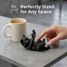 3D Printed Black Cat Shaped Tiltable Phone Stand, Cute Cat-Shaped Desktop Smartphone Holder, Suitable For Office, Bedroom And Dining Table Decoration, Applicable For Multiple Occasions - A - View 7
