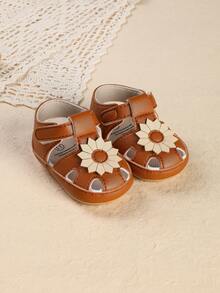Infant Girl Soft Sole Hollow Out Sandals 2026 Summer New Simple Fashionable - Brown - View 3