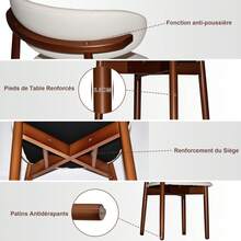 Modern Solid Wood Dining Chair Set - Ergonomically Shaped Backrest With Wooden Legs And Non-Slip Feet, Suitable For Kitchen, Office And Living Room (Natural Wood Color, Set Of 2). - Walnut + Chairs - View 4