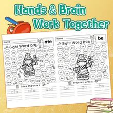 Sight Words, Fractions & Focus Practice Notebooks, Word Recognition, Vocabulary Activities, Visual Learning, Fraction Basics, Concentration Training & Educational Skill Practice Collection - Words, Math & Focus Practice Collection - View 5