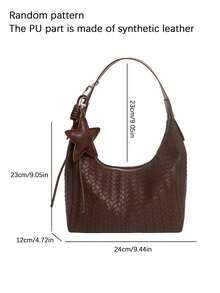 Personalized Woven Shoulder Bag With Niche Design, Fashionable And Elegant Style Armpit Bag, Exquisite Daily Use Suitable For Commuting And Dating - Coffee - View 6