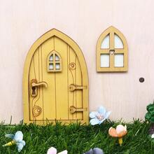 1 Set Miniature Fairy Door, Window, Yard And Garden Decor, Vintage Glow-In-The-Dark Door, Mini Fluorescent Fairy Elf Door Miniature Scene - Elf Gate - View 7