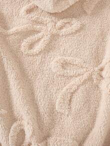 Jaket Kasual Tebal Berbahan Lembut Berbahan Plush dengan Resleting Penuh untuk Anak Perempuan, Cocok untuk Musim Gugur/Dingin - Aprikot - View 7