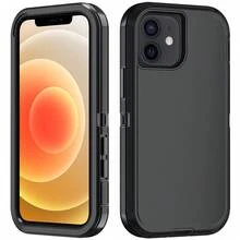 Heavy Duty Shock Resistant Phone Case For Galaxy/Apple, Matte Black Full Body Sturdy Protective Cover With Camera Protection - Black - View 68