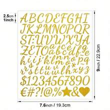 Letter Stickers Glitter Letter Stickers Self-Adhesive Waterproof Vinyl Small ABC Letters Water Bottle Cup Mailbox Number Scrapbook Notebook Signage Crafts Decoration - Multicolor - View 2