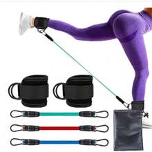 1/2pcs Ankle Strap Resistance Band With D-Ring, Adjustable Elastic Ankle Cuff For Home, Gym And Leg Training - Multicolor - View 7
