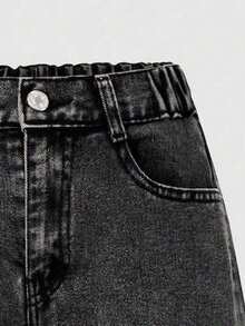 Youth Girl Spring Denim Jeans, New Fashion Style - Black - View 5