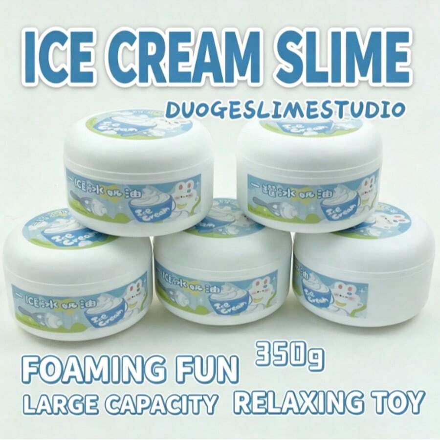 1 buah Kit Slime Slime Es Krim Mentega Kental Kotak Putih Besar Mainan Gelisah Squishy, Slime Elastis Tidak Lengket Berbuih Mainan Pereda Stres Sensori untuk Remaja dan Dewasa
