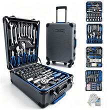 115/46pcs Professional Car Repair Tool Set: Portable Durable And Easy To Use Ratchet Wrench Set - Suitable For Car, Boat, Motorcycle Repair, Home Industrial Maintenance - Includes Carrying Case - Multi-color - View 1