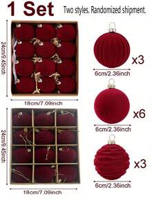 12pcs Burgundy Flocked Christmas Balls, Flocked Christmas Tree Decorations, Christmas Party Decor, Christmas Ball Ornaments, Home Christmas Decorations, Christmas Stocking Fillers, Christmas Hanging Ornaments, Christmas Round Balls, Party Decor Accessories, Indoor Decorative Items, Christmas Hanging Decor, Christmas Gifts, Party Favors, Christmas Eve Accessories, Stocking Fillers, 2026 New Year Decorations - A - View 6