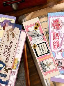 30pcs Book Lovers Club Bookmarks Decorative Small Cards Books Decorative Cards Reading Labeling Cards - A - View 3