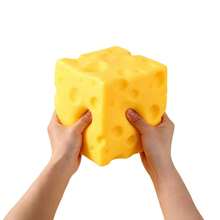 Tachimi 1pc Fun Creative Gift Squ Eeze Toy TPR Giant Cheese Shape, Elastic Slow Rebound Sensory Toy, Suitable For Active Children, Suitable For Summer Camp Water Activities, Random Pattern - Multicolor - View 4