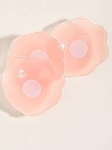 40pcs Invisible Round Silicone Nipple Covers, (Including 20pcs Non-Woven Flower-Shaped Nipple Covers) Invisible Self-Adhesive Pads With Comfortable Soft Cushion In The Center, Suitable For Deep V-Neck And Strapless Dresses, Discreet Coverage For Daily Wear - Thick style - View 5