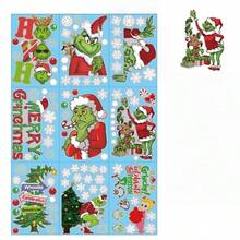 The Grinch 1set Christmas Window Stickers, Stickers, Window Glass Stickers, Window Stickers, Christmas Decorative Items - Multicolor - View 4