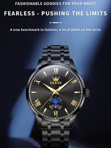 OLEVS 3638 Men Watch Original Quartz Watch Stainless Steel Waterproof Luminous Large Dial Day Date Watches Luxury Men Box Reloi - Black - View 7