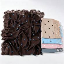 1pc Fashion Long Polka Dot Lace Trim Scarf, Breathable Outdoor Spring/Summer Women's Headscarf, Scarf, Daily Wear, Clothing Accessory, Shawl, Birthday Gift - Multicolor - View 3