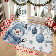 1/2/3pcs Christmas Theme Kitchen Rugs, Flannel Kitchen Rugs Blue Plaid Christmas Tree Pattern, Comfortable Soft Absorbent Non-Slip Machine Washable With Non-Slip Backing, Multi-Functional Floor Mat Suitable For Entryway, Living Room, Bedroom, Kitchen, Dining Room, Bathroom, Laundry Room, Hallway And Holiday Decoration - Multicolor - View 13