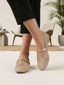 Women Flats - Gold - View 2