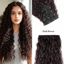 4pcs Clip-In Curly Hair Extensions Set, 22 Inch Voluminous Curly Synthetic Hair Pieces, 11 Clips Heat-Resistant Full Volume Thick Hair, 180g/Pack, Suitable For Women, Easy To Install, Perfect For Daily Wear, Halloween, Christmas And Cosplay Parties - Multicolor - View 14