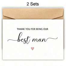 1pc Best Man Invitation Card, Thank You Card For Best Man, Wedding Card, Father's Day Card, Father's Day Gift - Multicolor - View 12