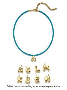 1Pc 14K Gilded Plated Letter Handmade Rope ChokerChoker, Alphabet Letter Necklaces, Boho Summer Beach Chain, Jewelry Gift For Women - 1P - View 24
