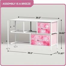 Kids Dresser With 5 Fabric Drawers & Wood Top (Tie-Dye Pink) - Tie-dye Pink - View 3