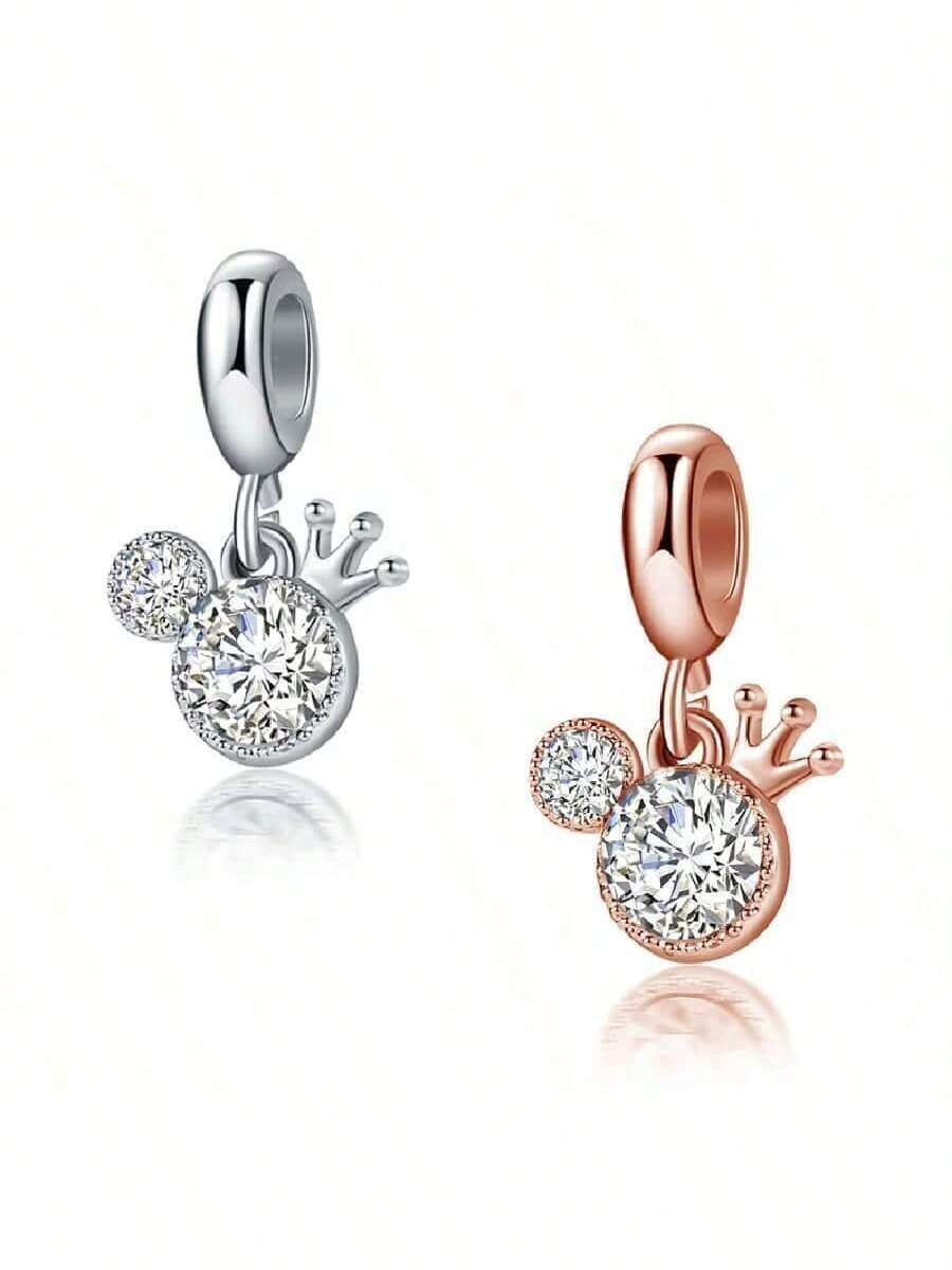Cute Design Crown Pendant With Rhinestone Pendant And Bead Decoration For Daily Wear - Multicolor - View 1