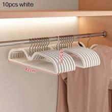 10pcs/5pcs Home Short Neck Hangers, Space-Saving, Non-Slip, No Mark, Reduced Neck, Suitable For Dresses, T-Shirts, Shirts, Coats, Pants, New Design, Short Style, Anti-Shoulder Angle, Suitable For Suits, Dresses And More - Multicolor - View 10