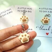 Cat Paw Keychain Set With Inspirational Hug Card, Pendant Key Ring - View 4