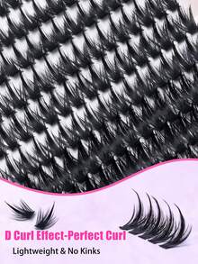 216 Clusters D Curl Spiky False Eyelash Clusters, Dramatic Voluminous Lightweight Spiky Single Cluster Eyelashes, Soft Reusable DIY Eyelash Extension Kit, Suitable For Daily, Date, Party, Photo And Nightclub - D - View 6