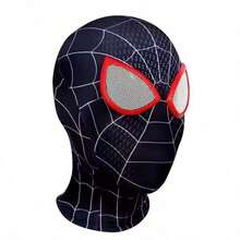 Disney Red & Black Spider Superhero Cosplay Mask, Elastic Soft Breathable Spider Web Print Full Head Cover, Halloween Costume Party Accessory, Couple Party Gift - Multicolor - View 13