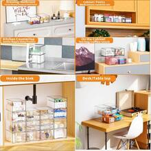 Transparent Stackable Storage Drawers, Acrylic Drawer Organizers, Suitable For Organizing, Bathroom Storage Boxes And Cabinets, Plastic Cosmetic Storage Boxes, Medicine Cabinet Storage Boxes, Sink Storage Boxes, Etc. - View 11