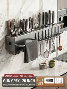 Wall-Mounted Knife Rack Convenient Storage Suitable For Home Use - Black - View 4