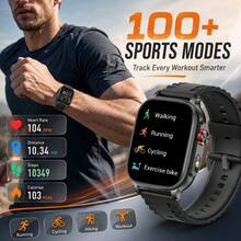 KENPANG Smartwatch Olahraga Luar Ruangan Unisex Terbaru 2026, Baterai 1400mAh, Lampu LED Terintegrasi, 100+ Mode Olahraga, Panggilan HD Real-Time, Pelacakan Data Aktivitas & Kebugaran, Pemantauan Tidur, Tahan Air, Layar Sentuh Penuh 2,01 Inci, Pelacak Kebugaran untuk Pria dan Wanita - View 6