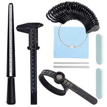 KLONKEE 1pc/2pcs/9pcs Jewelry Measuring Tools UKUS Plastic Ring Sizer Ring Measuring Stick Ring Sizer Ring Measuring Circle Includes Ring Sizing Pad, Caliper, Silver Polishing Stick, Silver Polishing Cloth Reusable Ring Measuring Ruler Jewelry Ring Measuring Tools - Ring Measuring Tool - View 1