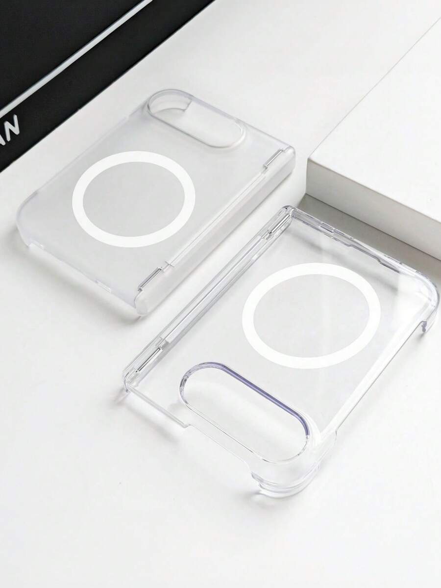1件裝 硬磁吸透明磨砂保護殼,適用於 iPhone Duo Fold 與 Apple 18 Ultra Fold,防震外殼,含頂部前面板+底部後殼 - 無色 - 查看 1