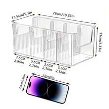 Awaoko 1pc 4-Compartment Large Capacity Transparent Spice Storage Box, Detachable Divider, Multi-Purpose PP Material Kitchen Fridge Storage Box, Suitable For Countertop Use, Multi-Purpose Kitchen Seasoning Bottle Rack, Saves Countertop And Cabinet Space, Essential Item For Home Kitchen Countertop Spice Bottle Storage - View 9