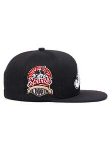 2026 New Fashion Flat Brim Cap AC Embroidered Hip Hop Skateboard Hat Outdoor Sports Sun Hat Daily Commute Decorative Baseball Cap Unisex - Black - View 4