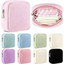 1pc Large Capacity Sanitary Napkin Storage Bag, Multi-Functional Portable Storage Box, Coin Purse And Mini Makeup Bag, Nursing Pad Storage Bag, Tampon Storage Bag, Women's Products Storage Bag, Casual Style, Polyester Material, Storage Solution And Exquisite Gift - Multicolor - View 1