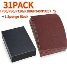 31pcs/51pcs Multi-Function Sponge Sanding Blocks With Mesh Sandpaper Set (60-320 Grit Mixed) | Flexible Cushion Design Fits Curved Surfaces | Wear-Resistant Sanding Surface For Efficient Grinding | Washable And Reusable | Anti-Clogging Sanding Tool | Suitable For Woodworking, Metal, Furniture, Car Surface Polishing And Sanding - 31pack - View 5