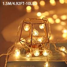 1 Peça Luzes de Natal LED 10/20/40/80 1,5/3/6/10m Luzes de Atmosfera para Camping ao Ar Livre Lâmpadas Pequenas Luzes para Toldo Tenda Barraca Luzes Coloridas Piscantes Céu Estrelado Luzes de Bola de Bolha Caixa de Bateria Luzes de Corda - Cordões de luzes de bolha - Visão 13