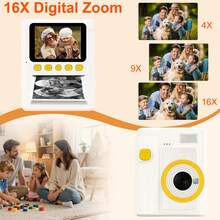 Kamera Digital Cetak Instan untuk Dewasa dan Anak-anak, Kamera Video Selfie HD 1080P dengan Layar 2,4 inci, Printer Portabel dengan Zoom Digital 16X, Efek Filter MP3, Kit Kamera Lengkap dengan Kertas Cetak dan Kartu Memori, Hadiah untuk Perjalanan, Liburan, dan Acara Keluarga. - XX-Beraneka Warna - View 9