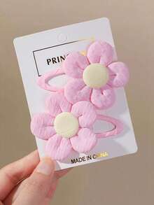 10pcs Multi-Color Floral Hair Clips Cute Princess Children Fabric Hair Accessories Non-Damaging Hair Clips For Daily Use - Multicolor - View 5