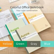 1pc Colorful Cover A5 Glue-Bound Notebook, Hot Melt Glue Binding Firmly And Not Easily Falling Out, Lined Pages Smooth Writing, Student Classroom Note-Taking, Office Daily Recording, Practice Book, Multi-Color Cover Minimalist Soft Cover Notebook, Restaurant Note-Taking - Multicolor - View 1