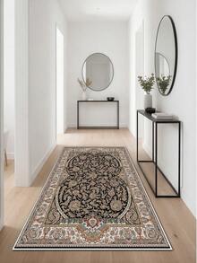 Digitally Printed Non-Slip Washable Runner And Area Rug Living Room Carpet, Modern Design | Modern, Scandinavian, Bohemian And Classic Styles | 100% Polyester - Black - View 7