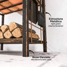 Outsunny Racks de Lenha - Bege - Ver 4