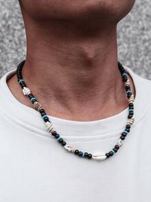 夏季假期男孩時尚海灘手工木貝殼串珠頸鍊 Choker 項鍊飾品珠寶派對禮物 - 彩色 - 查看 7